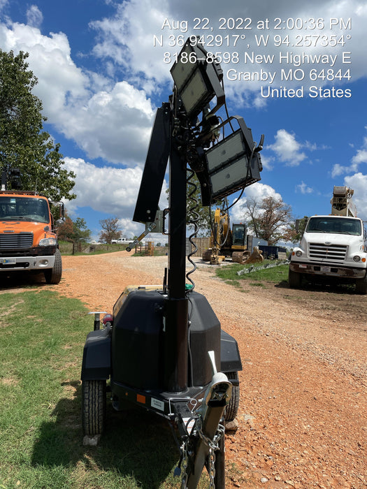 2022 Allmand NLV3GR (4) LED Light Fixture 350W, 23' Vertical Mast, 3kW Prime, Towable, Deep Sea L401, Leveling Jacks, Yanmar T4F 5.8hp