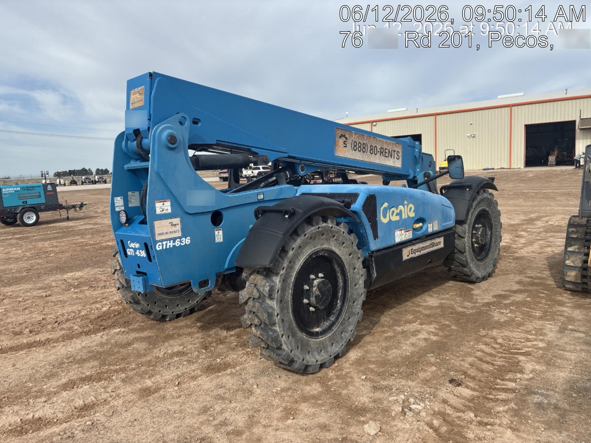2019 Genie GTH-636 Canopy, Solid RT Tires, LED Work Lights, Beacon 60" QA Carriage, 48" Forks