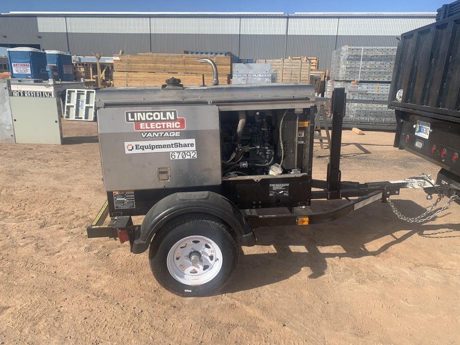 2020 Lincoln Electric Vantage 322 Welder Ready-Pak 3, Two wheel trailer, Fender and Light kit, Cable Rack