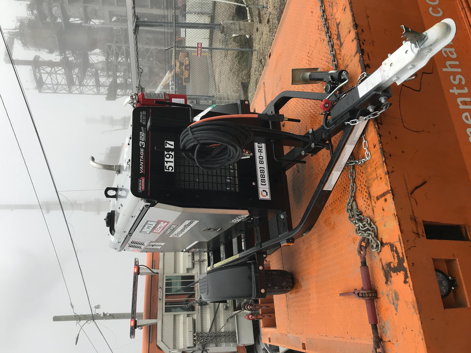 2019 Lincoln Electric Vantage 322 Welder Ready-Pak 3, Two wheel trailer, Fender and Light kit, Cable Rack