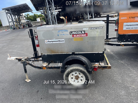 2019 Lincoln Electric Vantage 322 Welder Ready-Pak 3, Two wheel trailer, Fender and Light kit, Cable Rack