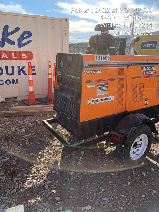 2021 Lincoln Electric Vantage 549X Ready Pak 3, ORANGE (includes trailer, cable rack, fender light kit)