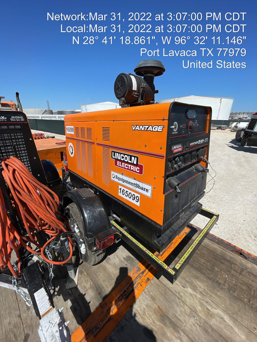 2021 Lincoln Electric Vantage 549X Ready Pak 3, ORANGE (includes trailer, cable rack, fender light kit)