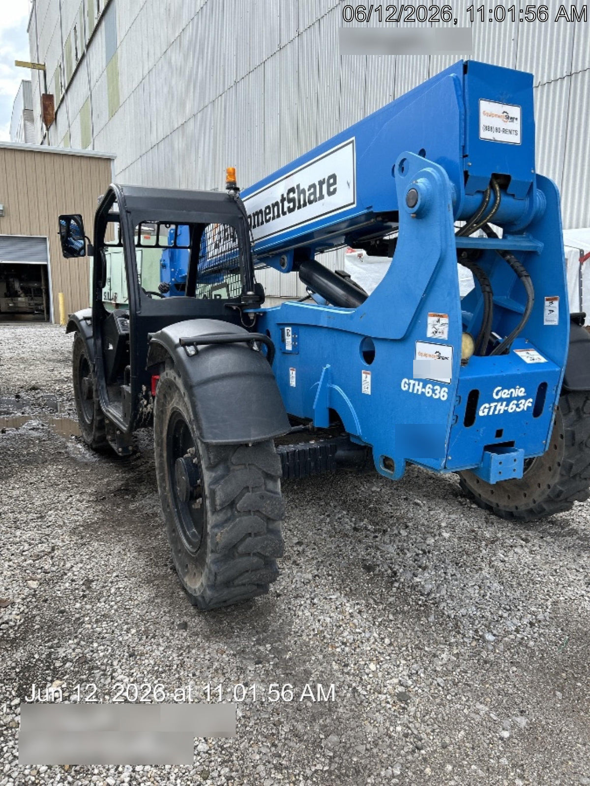 2019 Genie GTH-636 Canopy, Solid RT Tires, LED Work Lights, Beacon 60" QA Carriage, 48" Forks