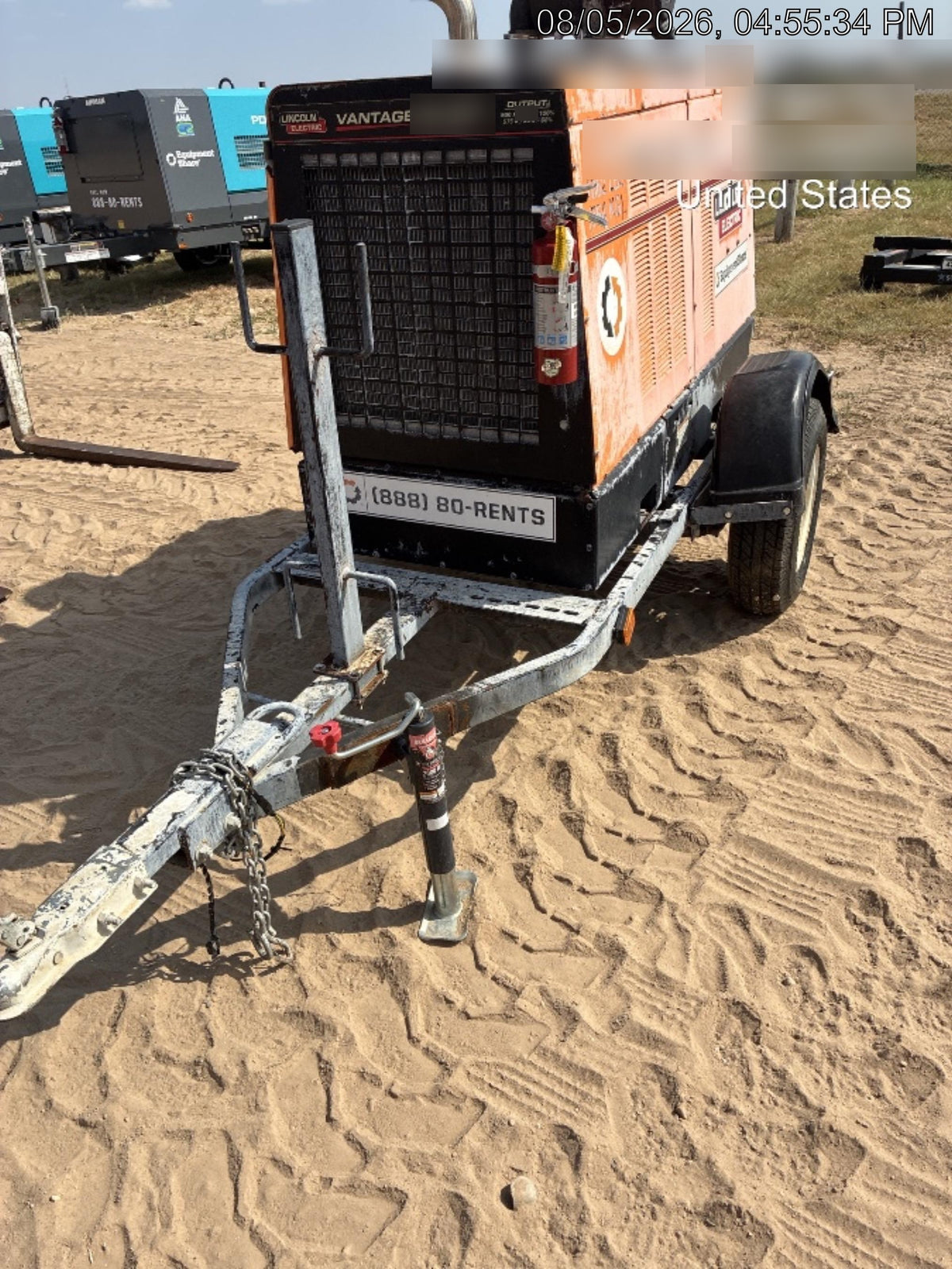 2021 Lincoln Electric Vantage 549X Ready Pak 3, ORANGE (includes trailer, cable rack, fender light kit)