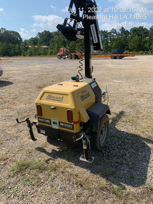 2022 Allmand NLV3GR (4) LED Light Fixture 350W, 23' Vertical Mast, 3kW Prime, Towable, Deep Sea L401, Leveling Jacks, Yanmar T4F 5.8hp