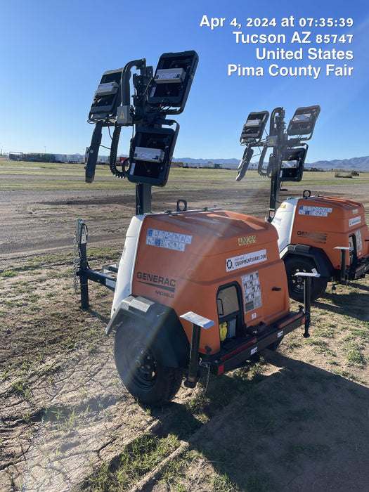 2024 Generac MLT2 Diesel, Flex Switch 120V Input, Powerzone Controller, 
(4) 320W LED Lights, 4kW Generator, 39.9 Gal Fuel Tank, 2" Ball, T3