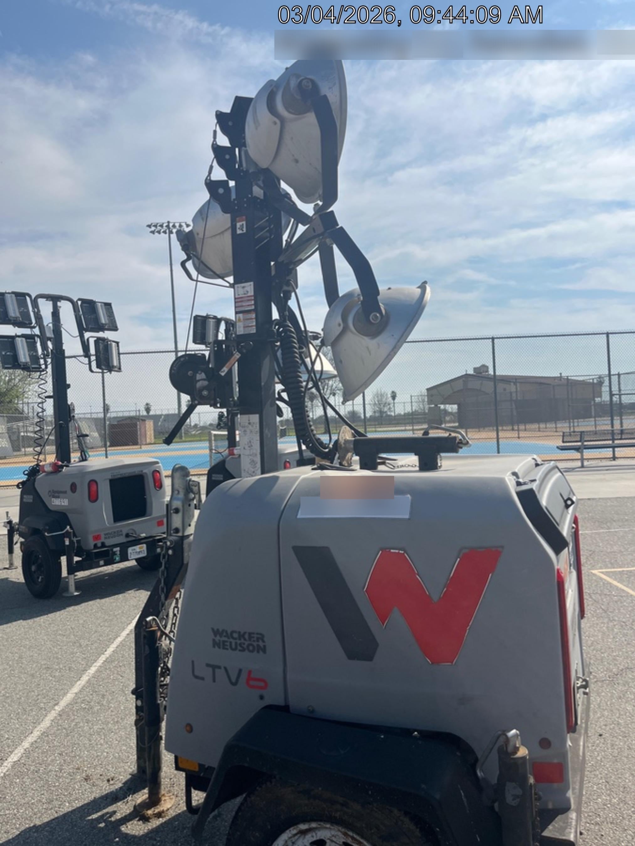 2019 Wacker Neuson LTV6L-MH Wacker Neuson LTV6L Mobile Light Tower w/Fuel Level Sensor Installed
