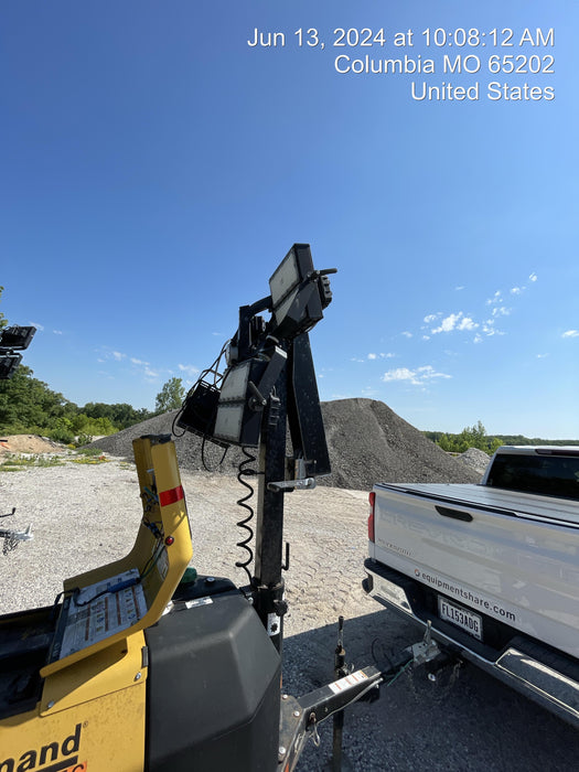 2022 Allmand NLV3GR (4) LED Light Fixture 350W, 23' Vertical Mast, 3kW Prime, Towable, Deep Sea L401, Leveling Jacks, Yanmar T4F 5.8hp