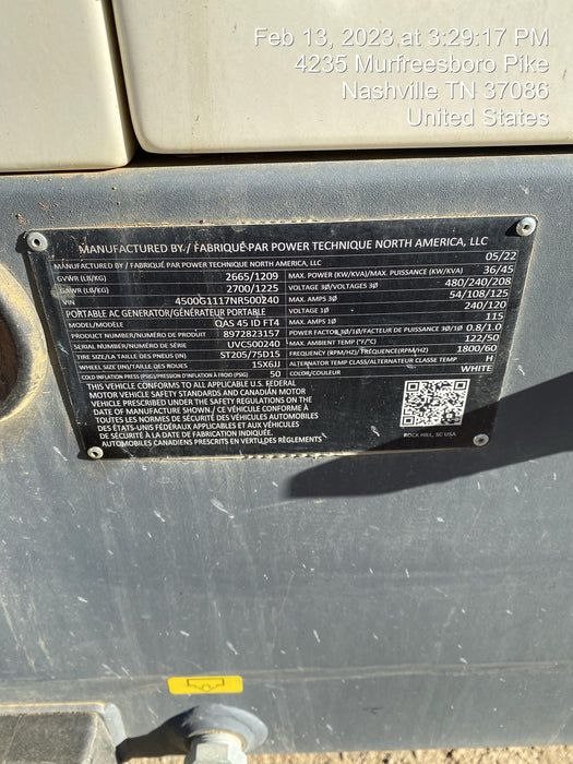 2022 ATLAS COPCO QAS45 CWK