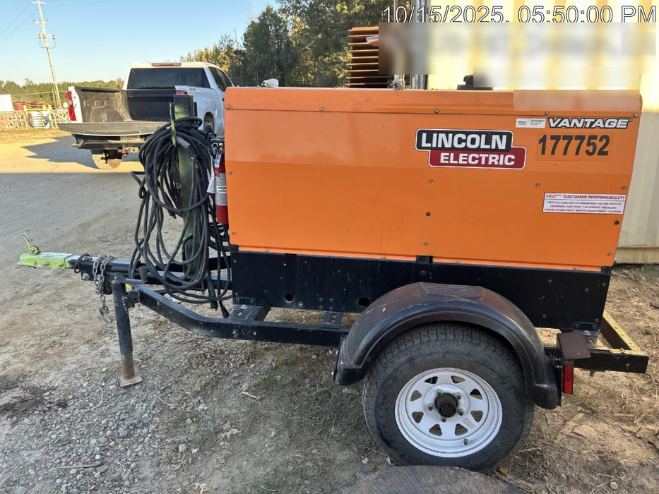 2021 Lincoln Electric Vantage 322 Vantage 322 Ready Pak 3 w/ Decals, ORANGE (includes trailer, cable rack, fender light kit) NO Telematics