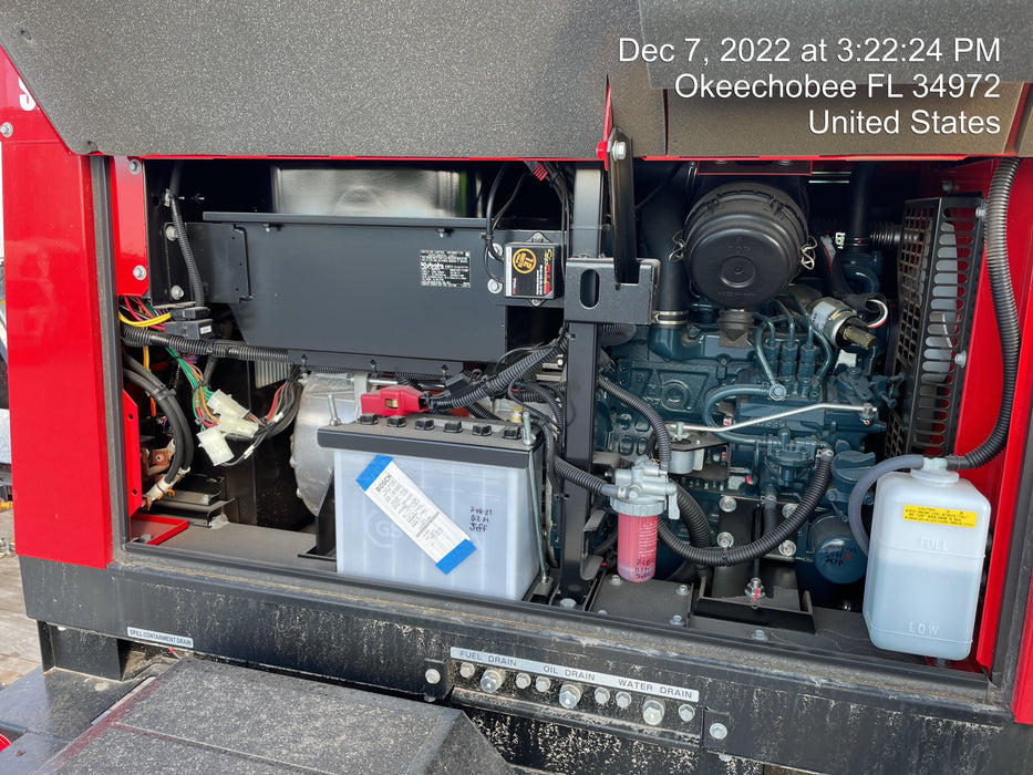 2022 Shindaiwa DGW400MDL Kubota D902 Engine, 23 HP, Dual Op Welder, Wire, Arc, Droop Stick, Tig, and CC Stick Functionality, Simulphase, 3 Phase and 1 Phase Gen Output, Single Axle NB Trlr, Slr Trckl Chrg 12V 12W, Fire Ext