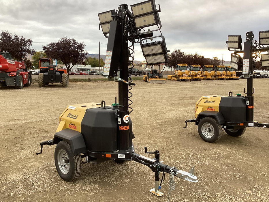 2022 Allmand NLV3GR (4) LED Light Fixture 350W, 23' Vertical Mast, 3kW Prime, Towable, ES Decals, T3