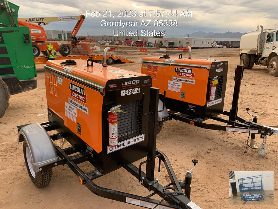 2023 Lincoln Electric LE400 Kubota V1505, Trlr, Cable Rack, Light Kit, ES Decals, T3