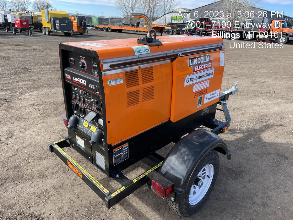 2022 Lincoln Electric LE400 Kubota V1505, Trlr, Cable Rack, Light Kit, ES Decals, T3