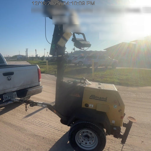 2022 Allmand NLV3GR (4) LED Light Fixture 350W, 23' Vertical Mast, 3kW Prime, Towable, Deep Sea L401, Leveling Jacks, Yanmar T4F 5.8hp