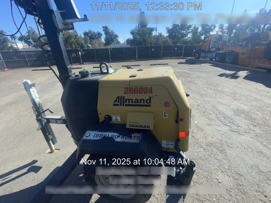 2022 Allmand NLV3GR (4) LED Light Fixture 350W, 23' Vertical Mast, 3kW Prime, Towable, ES Decals, T3