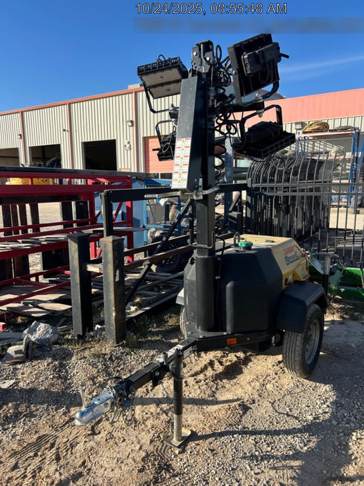 2022 Allmand NLV3GR (4) LED Light Fixture 350W, 23' Vertical Mast, 3kW Prime, Towable, ES Decals, T3