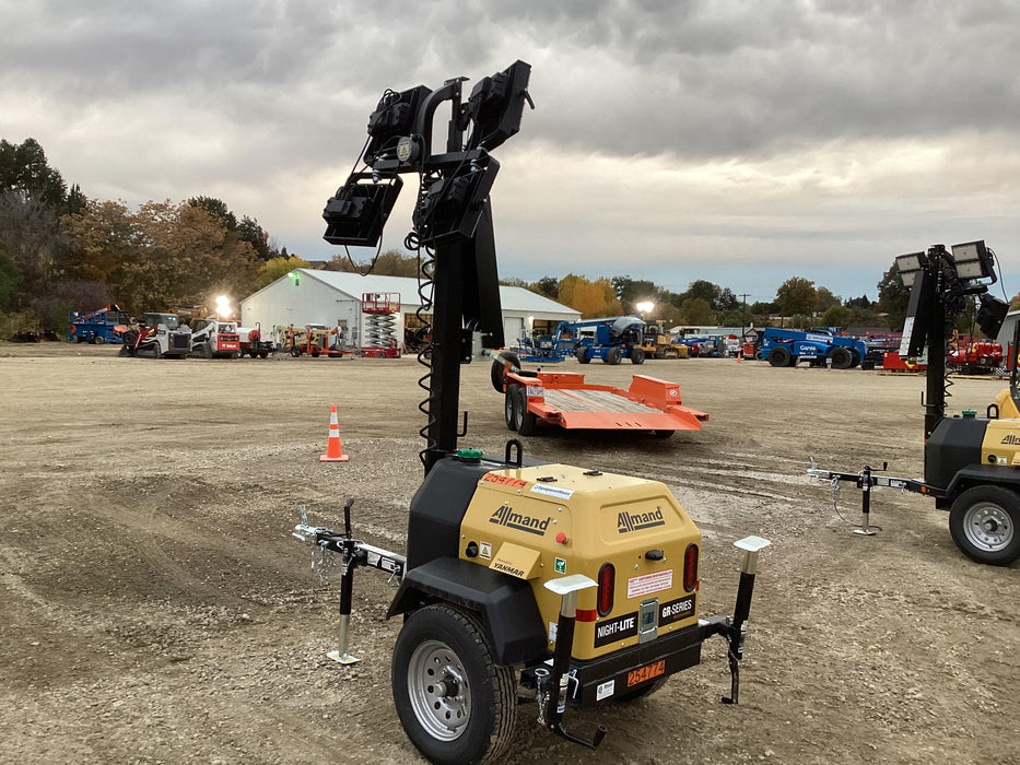 2022 Allmand NLV3GR (4) LED Light Fixture 350W, 23' Vertical Mast, 3kW Prime, Towable, ES Decals, T3