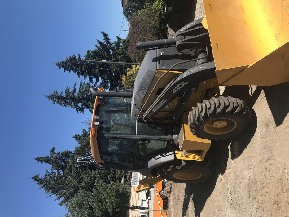 2020 John Deere 410L - Extendable Stick Cab/Heat/Air, 4WD, Extendable Stick, Pilot Controls, 2 Way Hydraulics, TAG Manual QC