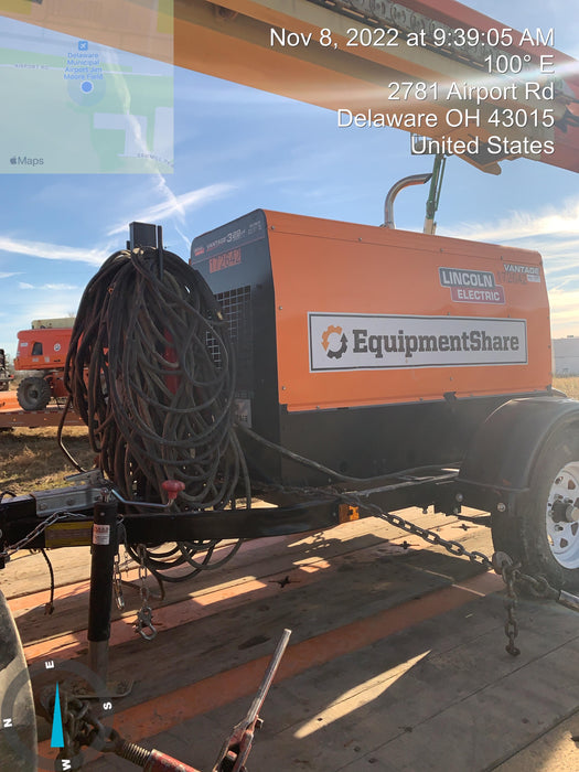 2021 Lincoln Electric Vantage 322 Vantage 322 Ready Pak 3 w/ Decals, ORANGE (includes trailer, cable rack, fender light kit) NO Telematics