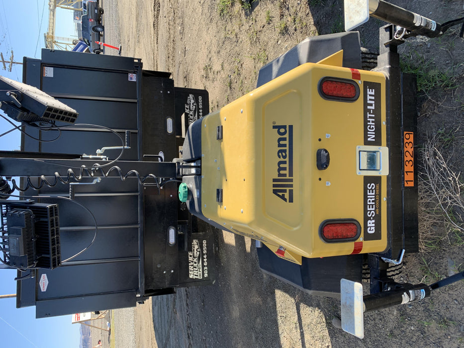 2020 Allmand NLV3GR (4) LED Light Fixture 350W, 23' Vertical Mast, 3kW Prime, Towable, Deep Sea L401, Leveling Jacks, Yanmar T4F 5.8hp