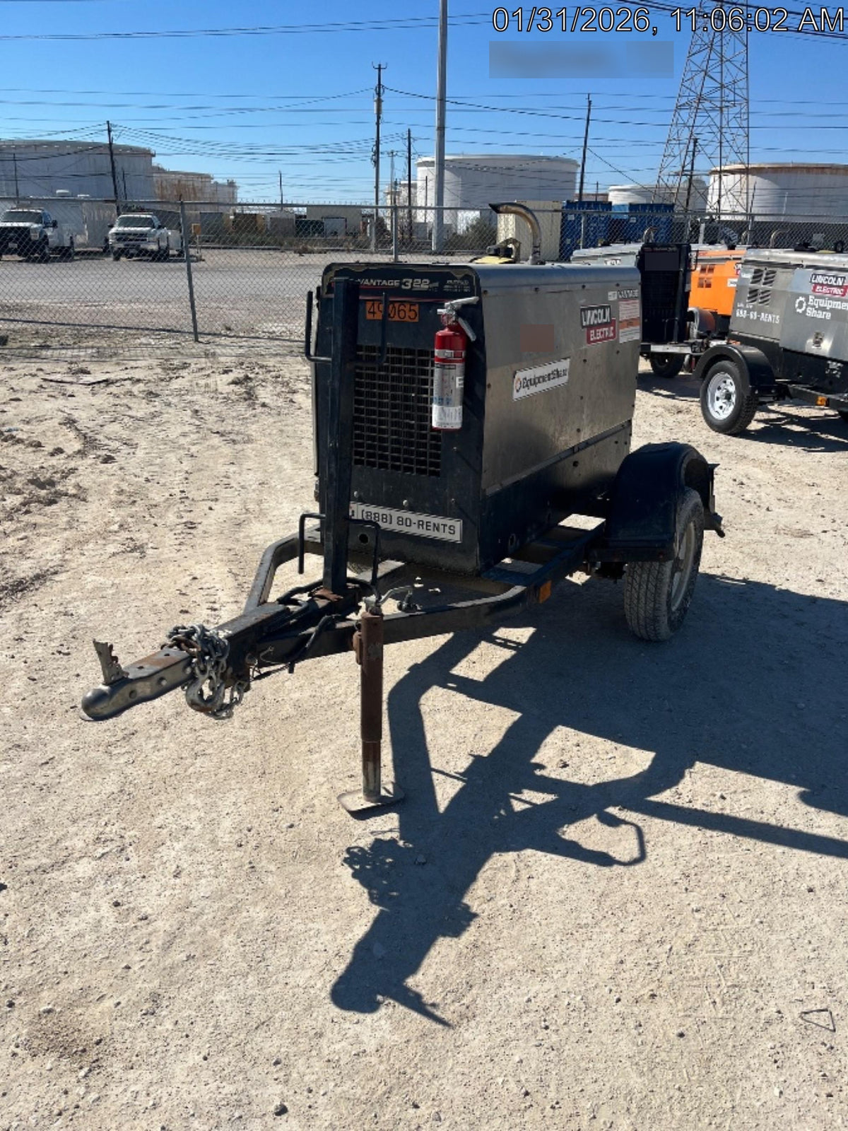 2019 Lincoln Electric Vantage 322 Ready-Pak 3, Two Wheel Trailer, Fender and Light Kit, Cable Rack