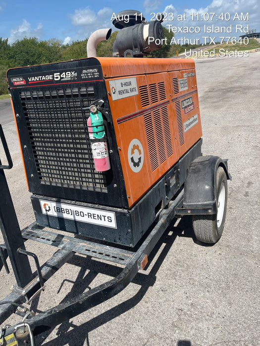 2021 Lincoln Electric Vantage 549X Ready Pak 3, ORANGE (includes trailer, cable rack, fender light kit)