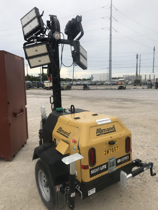 2022 Allmand NLV3GR (4) LED Light Fixture 350W, 23' Vertical Mast, 3kW Prime, Towable, Deep Sea L401, Leveling Jacks, Yanmar T4F 5.8hp