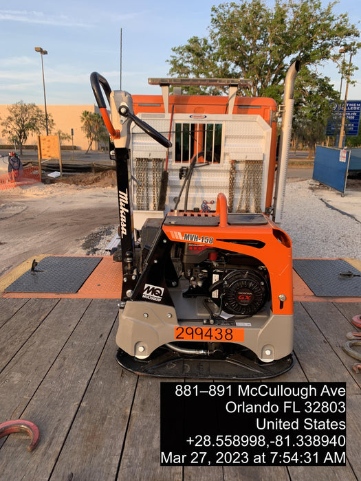 2023 Multiquip MVH158 Honda GX200, 17" Plate, Gas