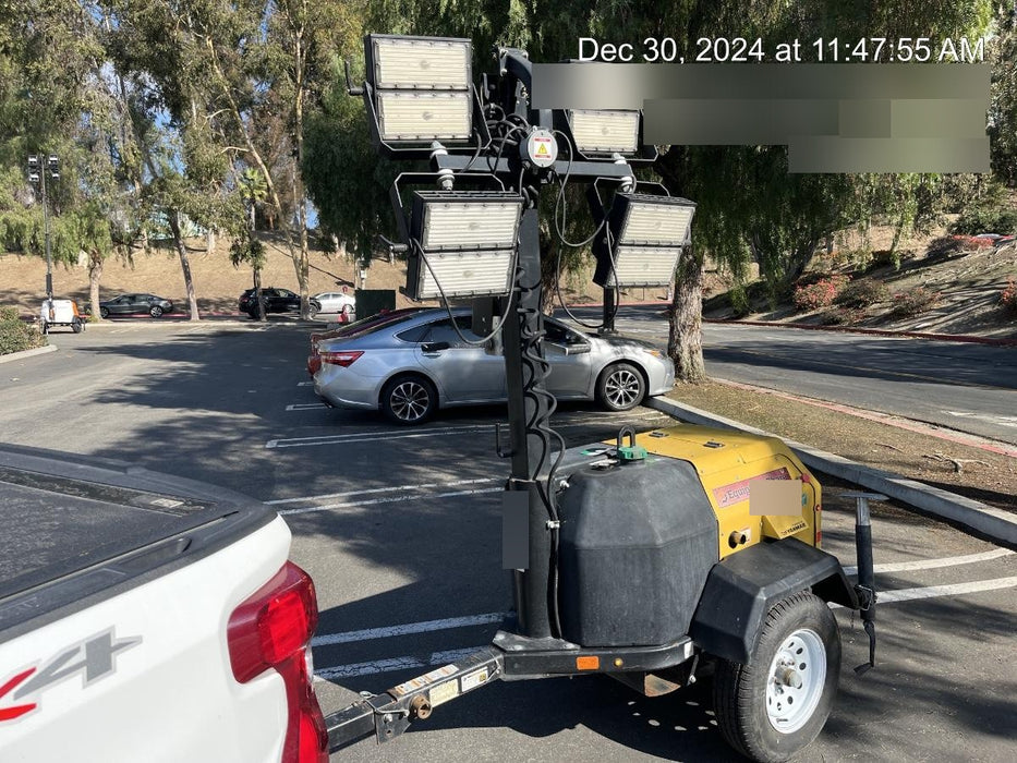 2021 Allmand NLV3GR (4) LED Light Fixture 350W, 23' Vertical Mast, 3kW Prime, Towable, Deep Sea L401, Leveling Jacks, Yanmar T4F 5.8hp