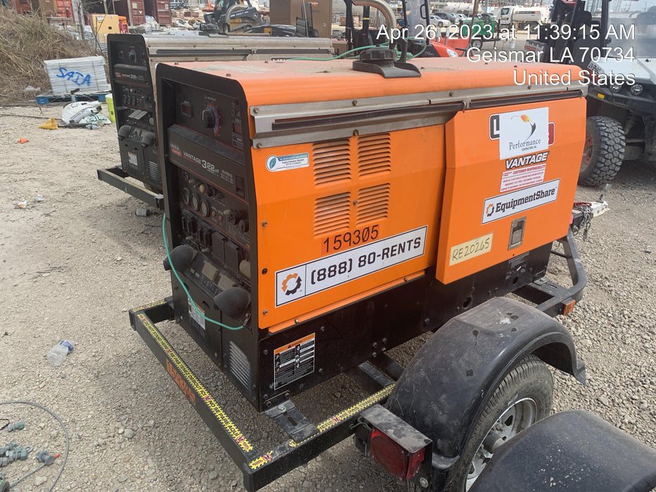 2021 Lincoln Electric Vantage 322 Vantage 322 Ready Pak 3 w/ Decals, ORANGE (includes trailer, cable rack, fender light kit) NO Telematics