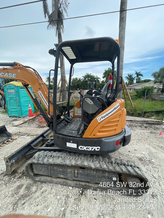2018 Case CX37C ROPS, LONG ARM, RUBBER TRACKS, AUX HYD