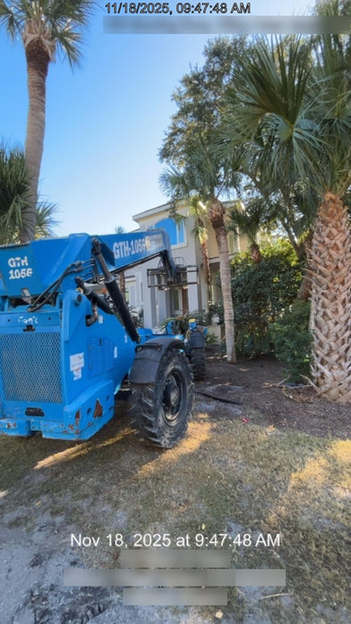 2019 Genie GTH-1056 Canopy, Solid RT Tires, LED Work Lights, Beacon 60" QA Carriage, 60" Forks