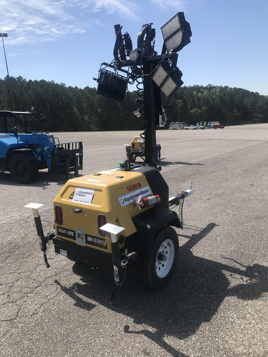 2021 Allmand NLV3GR (4) LED Light Fixture 350W, 23' Vertical Mast, 3kW Prime, Towable, Deep Sea L401, Leveling Jacks, Yanmar T4F 5.8hp