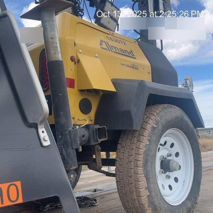 2021 Allmand NLV3GR (4) LED Light Fixture 350W, 23' Vertical Mast, 3kW Prime, Towable, Deep Sea L401, Leveling Jacks, Yanmar T4F 5.8hp