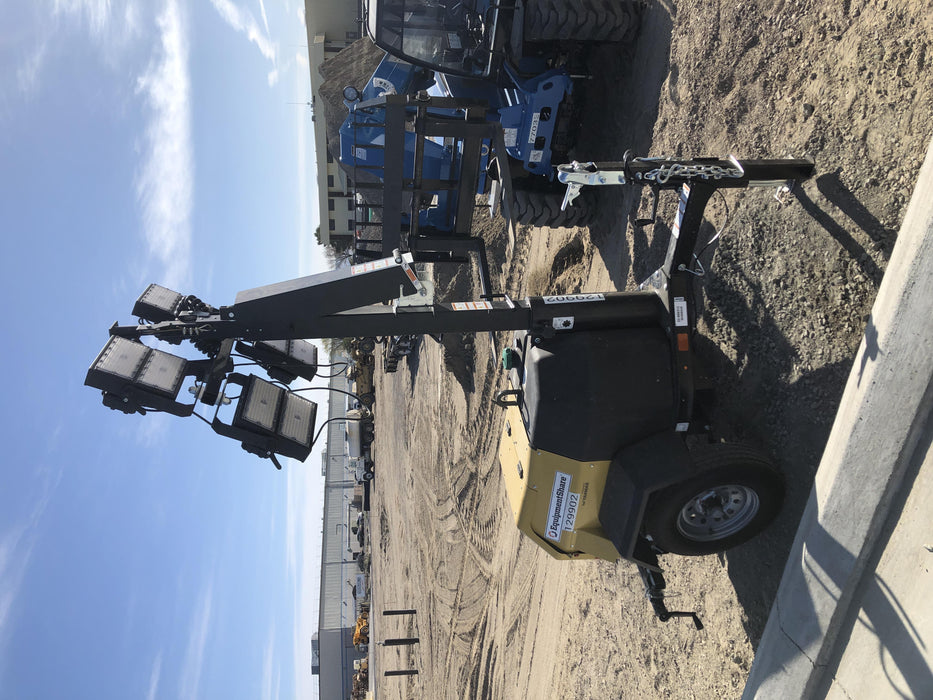 2021 Allmand NLV3GR (4) LED Light Fixture 350W, 23' Vertical Mast, 3kW Prime, Towable, Deep Sea L401, Leveling Jacks, Yanmar T4F 5.8hp