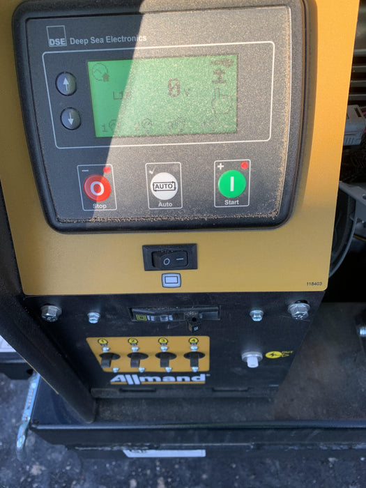 Allmand NLV3GR (4) LED Light Fixture 350W, 23' Vertical Mast, 3kW Prime, Towable, Deep Sea L401, Leveling Jacks, Yanmar T4F 5.8hp