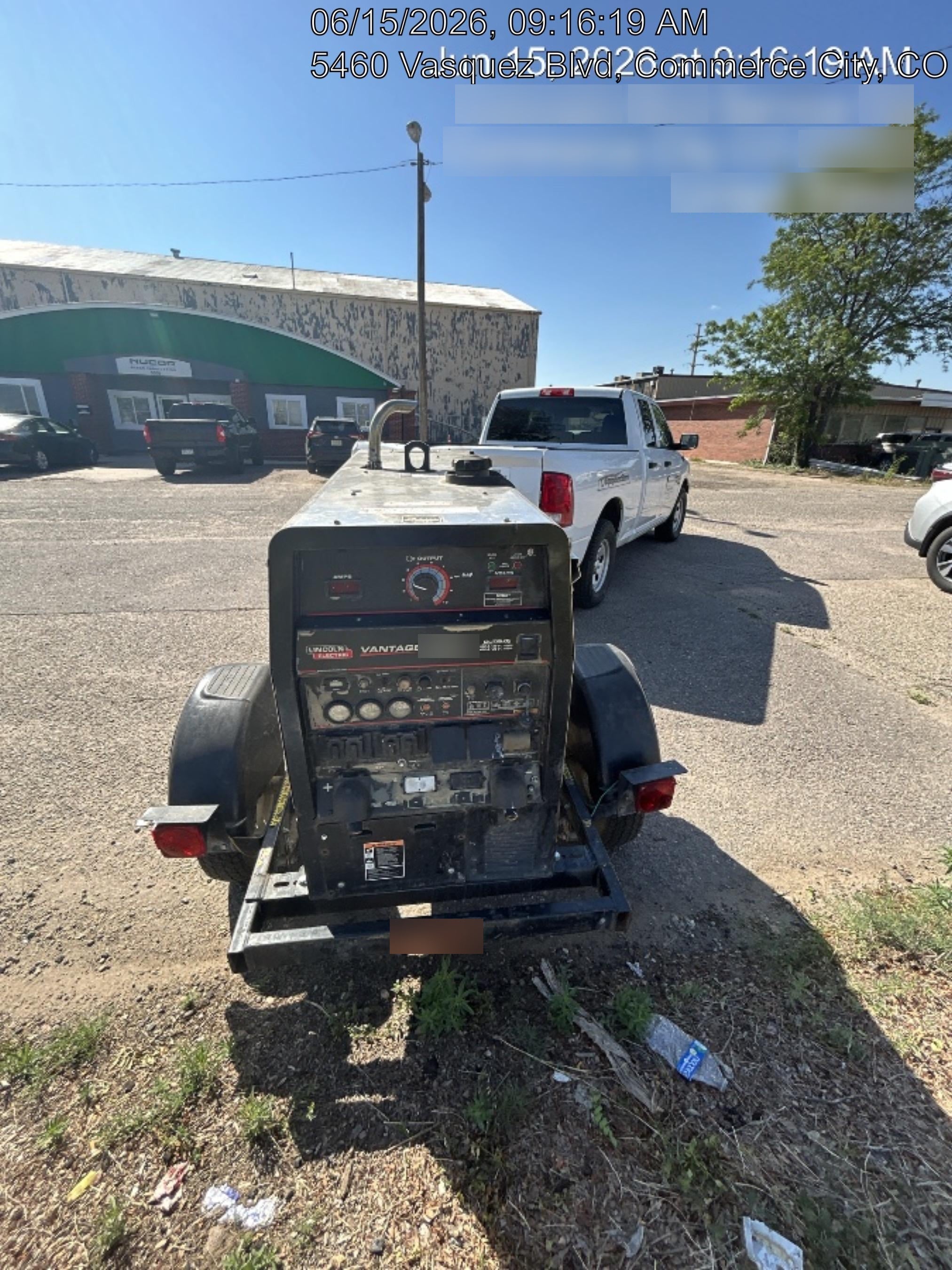 2019 Lincoln Electric Vantage 322 Ready-Pak 3, Two Wheel Trailer, Fender and Light Kit, Cable Rack