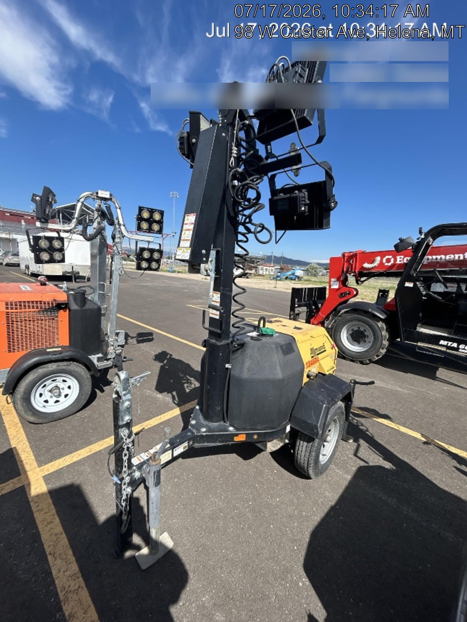 2020 Allmand NLV3GR (4) LED Light Fixture 350W, 23' Vertical Mast, 3kW Prime, Towable, Deep Sea L401, Leveling Jacks, Yanmar T4F 5.8hp