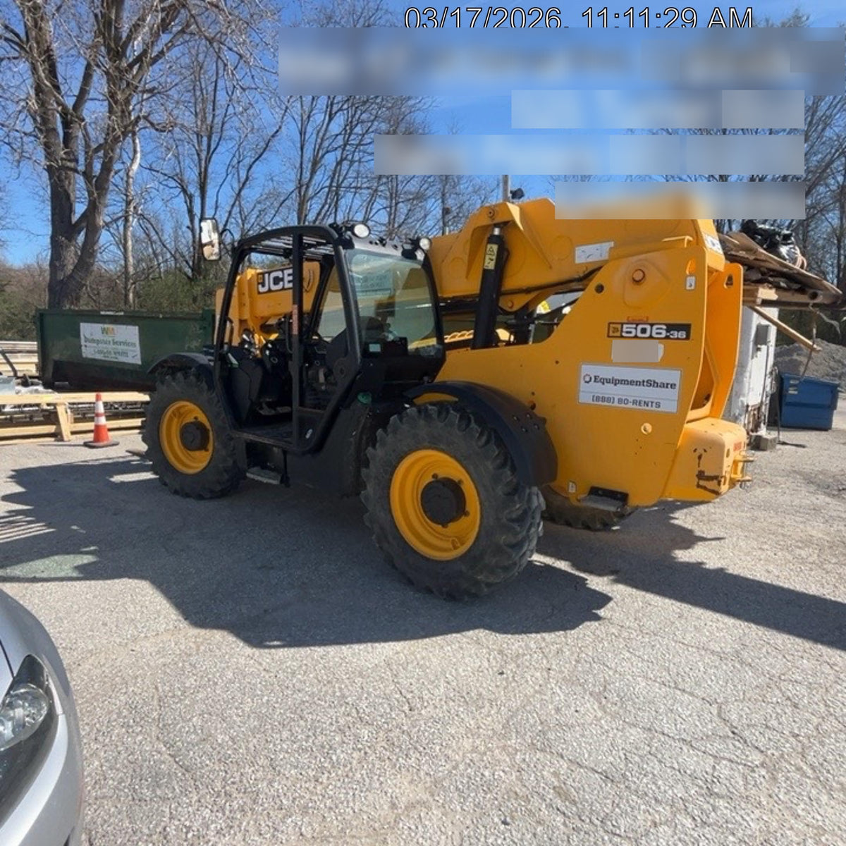 2019 JCB 506-36 Canopy, 74 HP, Foam Filled Tires, STD Worklight, Beacon, Aux Hydraulics, Lifting Eye, Back up Alarm 48" Carriage/48" Forks