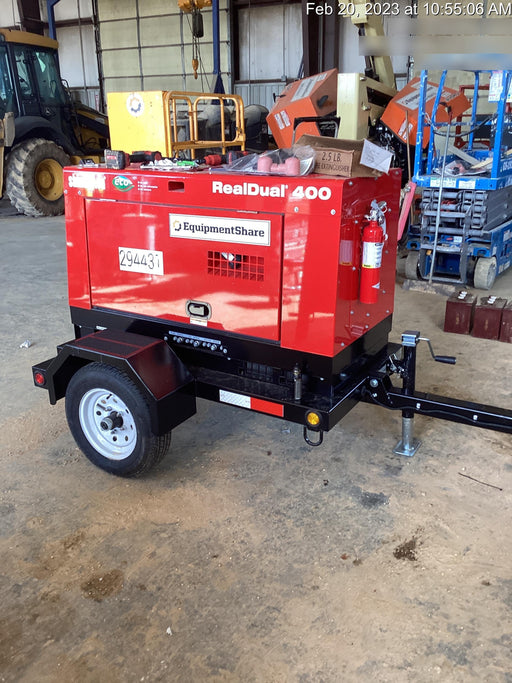 2023 Shindaiwa DGW400MDL Kubota D902 Engine, 23 HP, Dual Op Welder, Wire, Arc, Droop Stick, Tig, and CC Stick Functionality, Simulphase, 3 Phase and 1 Phase Gen Output, Single Axle NB Trlr, Slr Trckl Chrg 12V 12W, Fire Ext