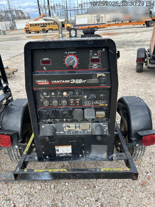 2019 Lincoln Electric Vantage 322 Ready-Pak 3, Two Wheel Trailer, Fender and Light Kit, Cable Rack