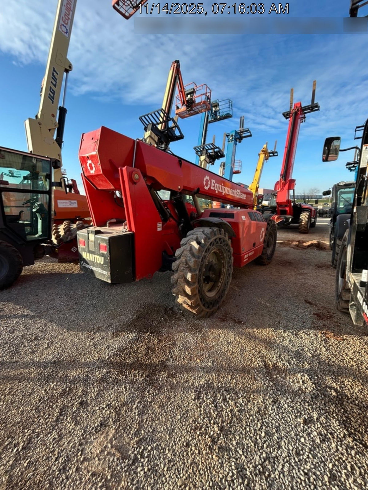 2020 Manitou MTA12055SER3 Cab/Heat/Air, Solid Tires, Amber Strobe, Lift Hook w/66" Carriage, 60" Forks