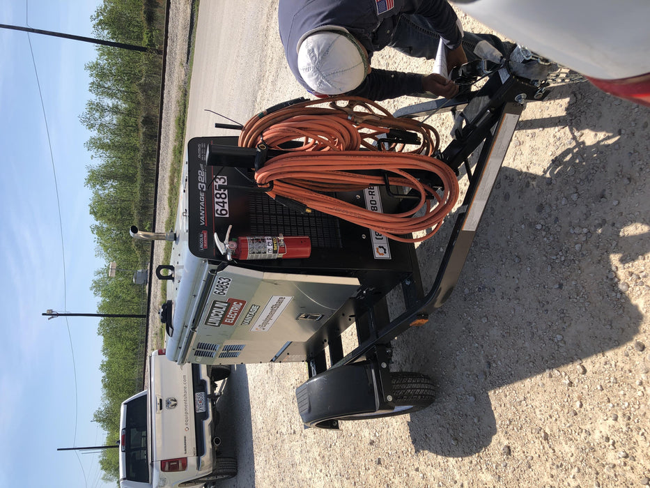 2020 Lincoln Electric Vantage 322 Welder Ready-Pak 3, w/ GPS & Decals (includes trailer, cable rack, fender light kit)