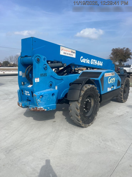 2018 Genie GTH-844 Genie GTH-844D w/Open ROPS, Solid Tires, Work Light/Beacon, 60" Carriage and Forks