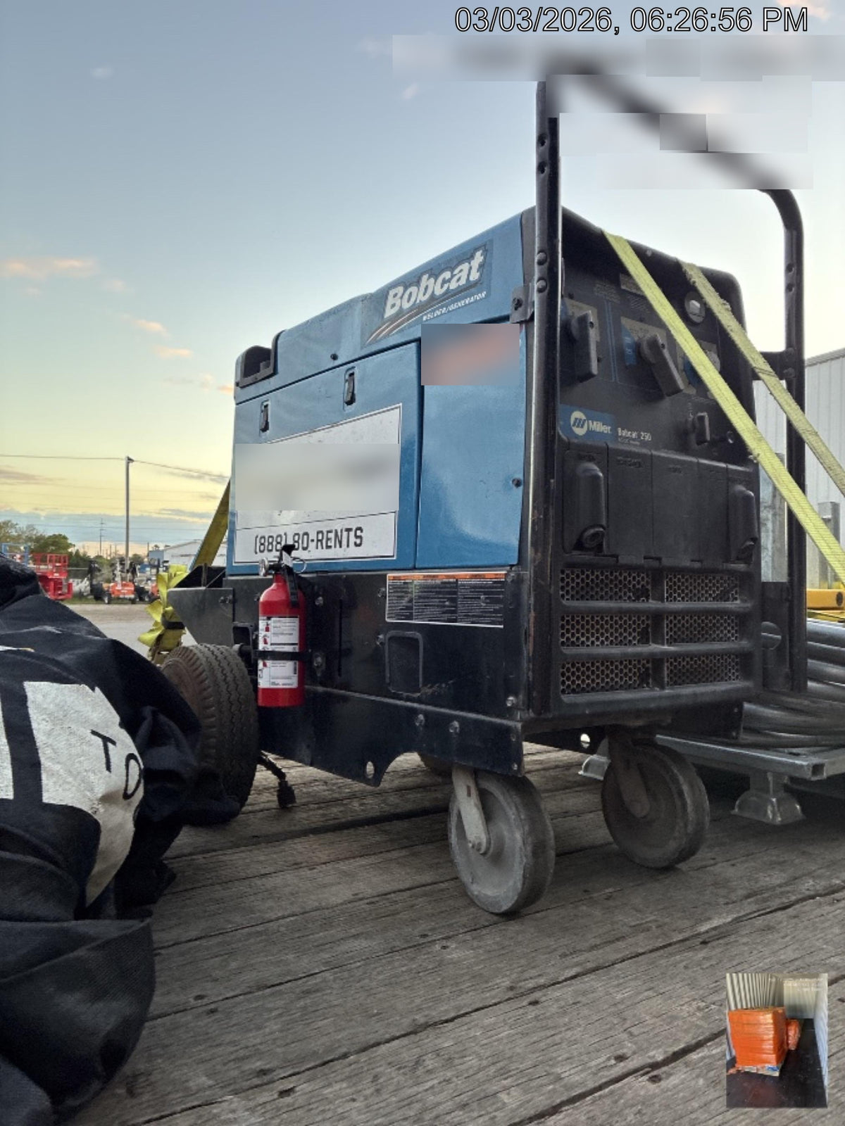 2020 Miller Electric BOBCAT 250 Part #951600 PKG-250 amp Propane Welder, Standard w/Running Gear, Bracket, Hos