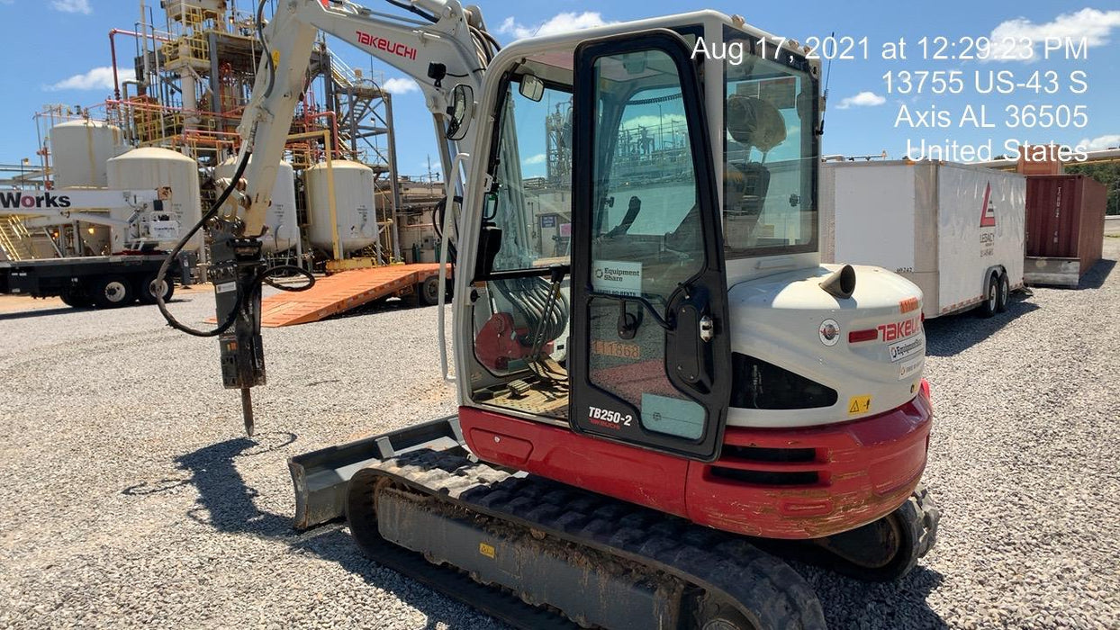 2020 Takeuchi TB250-2C Cab/Heat/Air, Rubber Tracks, Manual TAG QC