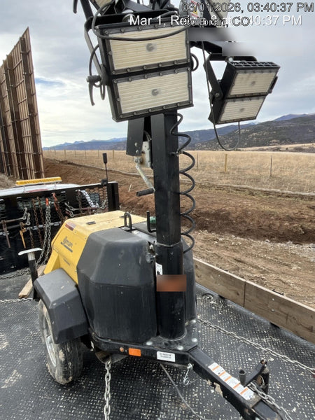 2022 Allmand NLV3GR (4) LED Light Fixture 350W, 23' Vertical Mast, 3kW Prime, Towable, ES Decals, T3