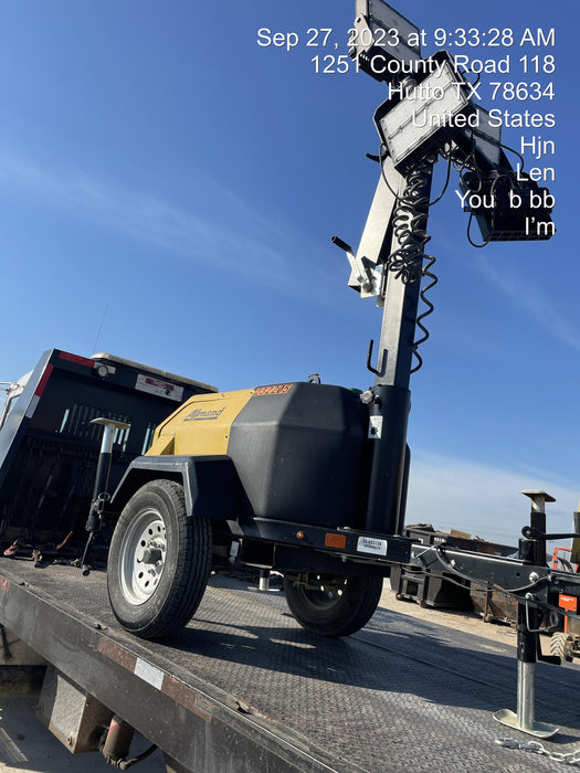 2022 Allmand NLV3GR (4) LED Light Fixture 350W, 23' Vertical Mast, 3kW Prime, Towable, Deep Sea L401, Leveling Jacks, Yanmar T4F 5.8hp
